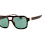 Guess Blonde Havana Square Frame / Green Lenses Sunglasses