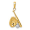 14k Two-tone Gold  Textured Baseball, Bat and Glove Pendant