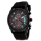 Oceanaut Men's Kryptonite Black/Gray Dial with Red Accents, Black Rubber
Strap Watch