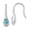 Rhodium Over Sterling Silver Polished Crystal Tear Drop Wire Earrings