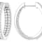Pave CZ Hoop Earrings In Sterling Silver