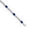 Rhodium Over 10k White Gold Diamond and Sapphire Infinity Bracelet