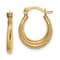 14K Yellow Gold Textured Hoop Earrings