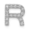 Rhodium Over 14K White Gold Diamond Letter R Initial Charm