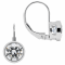 White Cubic Zirconia 14k White Gold Earrings With Velvet Gift Box 2.00ctw