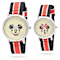 Disney Mickey and Minnie Face with Red and Black Nylon Band His and Hers
Watches Set of 2