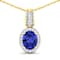 1.60ctw 14K Yellow Gold Tanzanite and White Diamond Pendant with 18 inch
Cable Chain