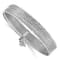 Rhodium Over 14k White Gold Textured Oversized Set of 7 Slip-on Bangles
with Dangle Heart