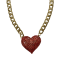 Red Crystal Gold Tone Center Heart Pendant Necklace.