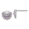Rhodium Over Sterling Silver Polished Cubic Zirconia Shell Post Earrings