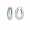 14K Yellow Gold Over Sterling Silver Flat Oval Hoops in Silver Color
Glitter and Blue