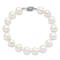 Rhodium Over Sterling Silver 10-11mm White Freshwater Cultured Pearl Bracelet