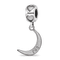 Rhodium Over Sterling Silver LogoArt Gamma Phi Beta Crescent Moon Heart Bead
