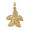 14k Yellow Gold Textured Starfish Charm
