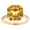 Champagne Quartz Asscher Ring In 18K Gold Over Sterling Silver 5.39ctw
