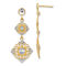 14k Yellow Gold and Rhodium Over 14k Yellow Gold Diamond-Cut Filigree
Dangle Earrings