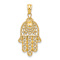 14k Yellow Gold Diamond-Cut and Textured Hand of God Pendant