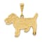 14k Yellow Gold Textured Jack Russell Terrier Dog Pendant