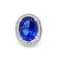 14.80 Ctw Tanzanite and 0.71 Ctw White Diamond Ring in 18K WG