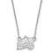 Rhodium Over Sterling Silver NHL LogoArt Colorado Avalanche Pendant Necklace