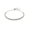 Lab Created White Sapphire with Pearl Accents Rhodium Over Sterling
Silver Tennis Bracelet