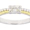 Diamond Simulant Two-Tone Ring In 18K Gold Over Sterling Silver