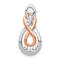 10k White and 10k Rose Gold Diamond Double Infinity Chain Slide Pendant