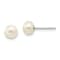 Rhodium Over 10k White Gold 5-6mm White Button Freshwater Cultured Pearl
Stud Earrings