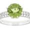 Peridot And White Topaz Ring In Sterling Silver