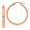 14k Rose Gold Textured 1 1/4" Large Hoop Earrings