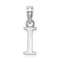 Rhodium Over 14k White Gold Polished Block Letter I Initial Pendant