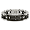 Stainless Steel Polished Black IP-plated Cross ID Bracelet