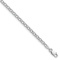 Rhodium Over 14k White Gold 3mm Solid Double Link Charm Bracelet