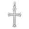 Rhodium Over 14k White Gold Textured Fleur-De-Lis Cross Pendant