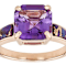 Amethyst Asscher And Purple Turquoise Inlay Ring In 18K Rose Gold Over
Sterling Silver 3.15ct