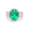 4.53 Ctw Colombian Emerald and 1.31 Ctw White Diamond Ring in 14K 2-Tone