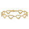 14k Yellow Gold Polished Heart Link Bracelet