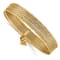 14k Yellow Gold Oversized Set of 7 Slip-on Textured Bangles with Dangle Heart