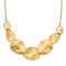 14K Yellow Gold Polished Textured with 2-inch Extension Necklace