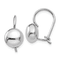 Rhodium Over 14k White Gold Polished Button Drop Earrings