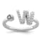 Rhodium Over 14K White Gold Lab Grown Diamond VS/SI GH, Initial W
Adjustable Ring