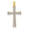 14K Two-tone Gold Diamond Cross Pendant