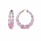 14K Yellow Gold Over Sterling Silver Bamboo Acrylic Hoops in Winter Rose