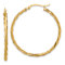 14k Yellow Gold 1 9/16" Polished Twisted Hoop Earrings