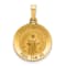 14K Yellow Gold Polished and Satin St Jude Thaddeus Medal Hollow Pendant