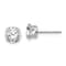 Rhodium Over 14K White Gold 6.5mm Cubic Zirconia Post Earrings