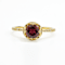 Red Garnet and White Topaz 14K Yellow Gold Over Sterling Silver Ring
