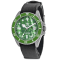 Christian Van Sant Men's Montego Green Dial, Black Leather Strap Watch