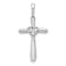 Rhodium Over 10k White Gold Diamond Cross with Heart Pendant