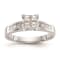 Rhodium Over 14K White Gold Diamond Cluster Engagement Ring 0.72ctw
